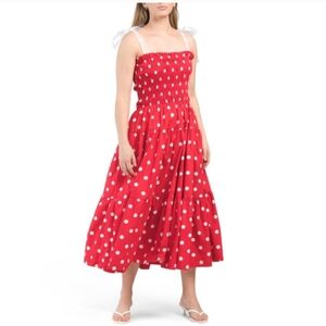 En Saison | Dresses | En Saison Red Polka Dot Maxi Dress | Poshmark